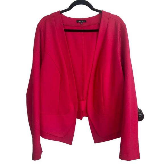 Torrid Ponte Cutaway Blazer Fuchsia Pink Torrid Size 4 U.S. Women's Size 26 4X - Picture 1 of 8